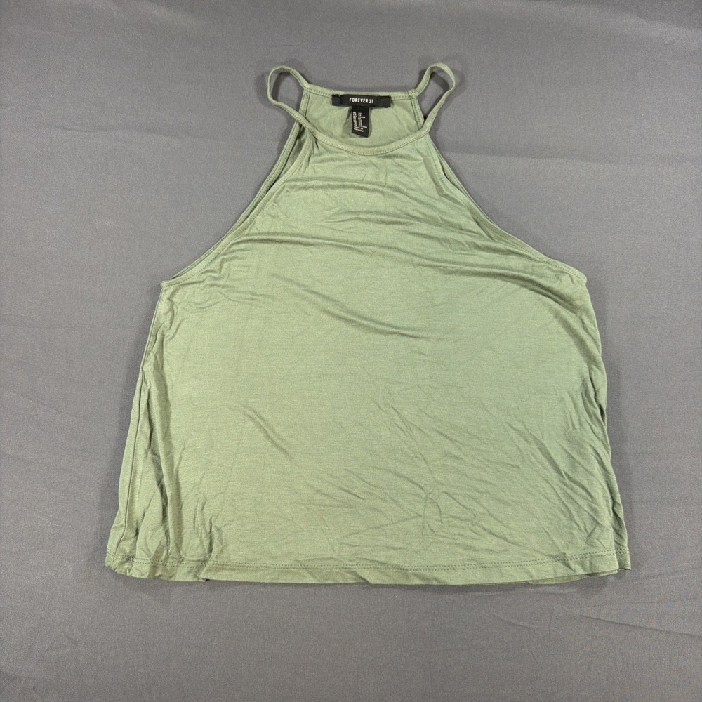 light green Forever 21 halter tank top featuring a high neckline Size XS